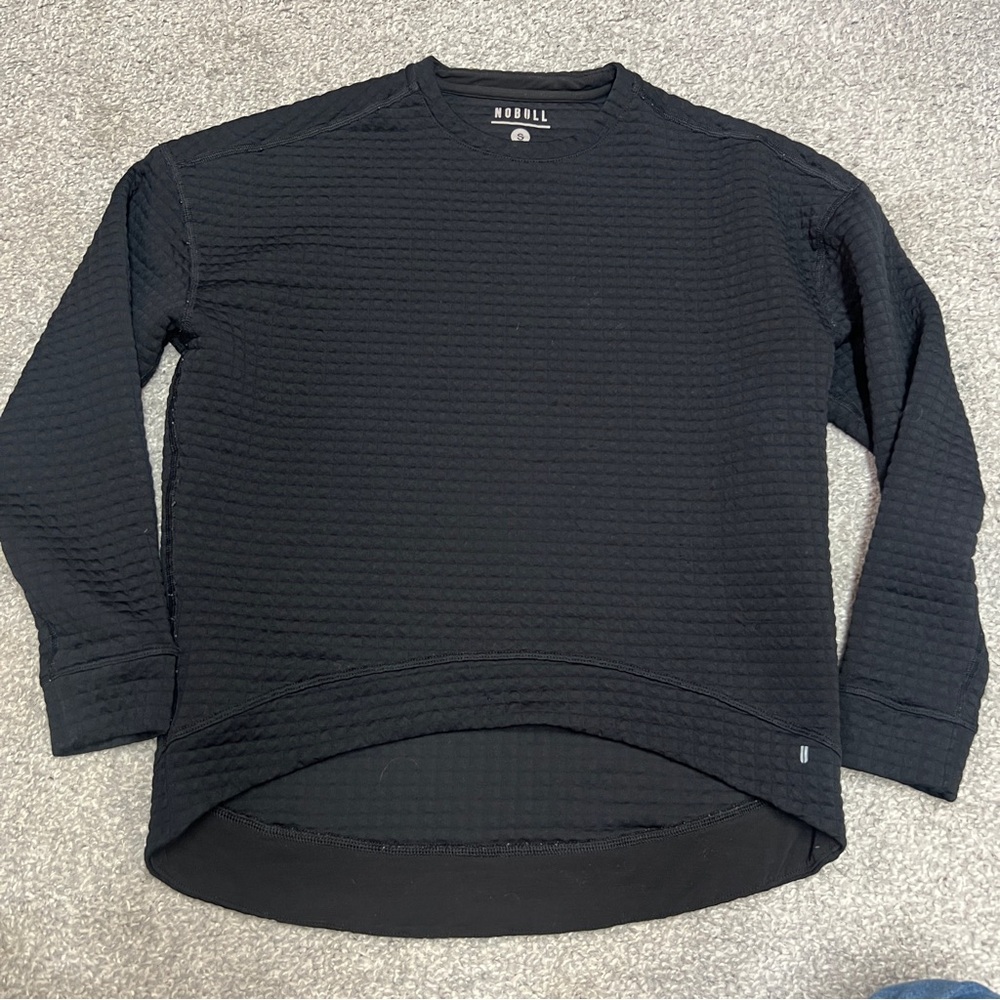 Nobull Sweatshirt Small Black Crewneck Gym Workout Lift Athletic Quilted Womens